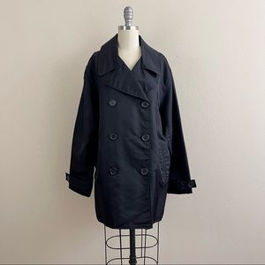 INC International Concepts Black Trench Coat